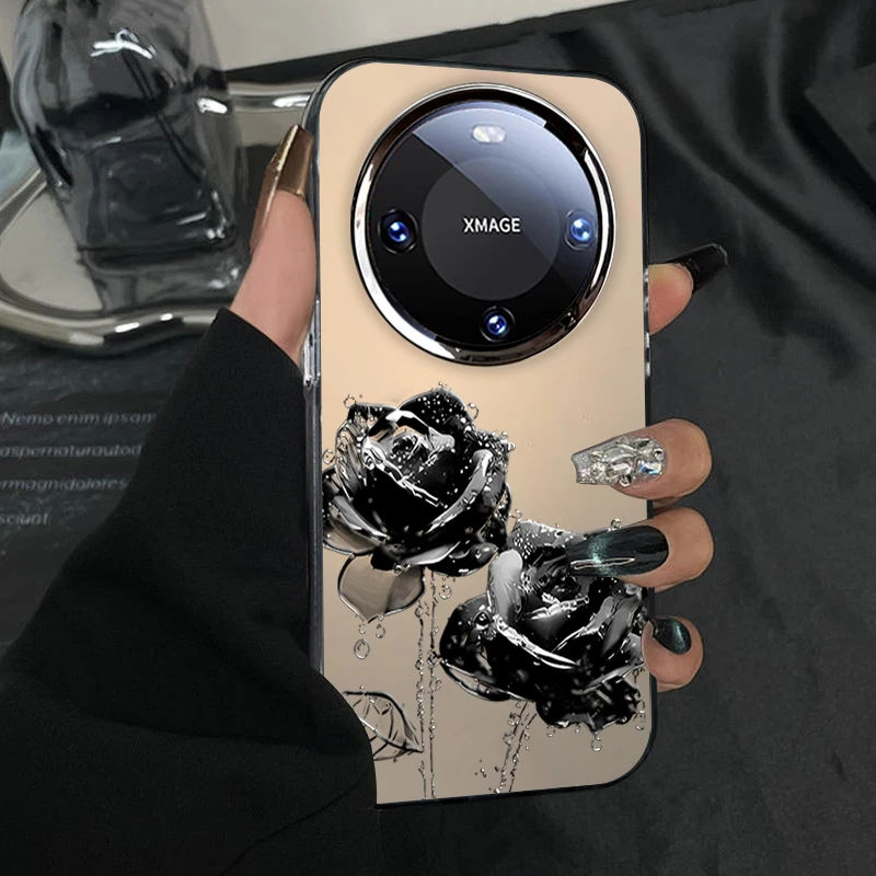 水滴玫瑰花适用华为mate60pro手机壳mate50个性新款40pro创意小众