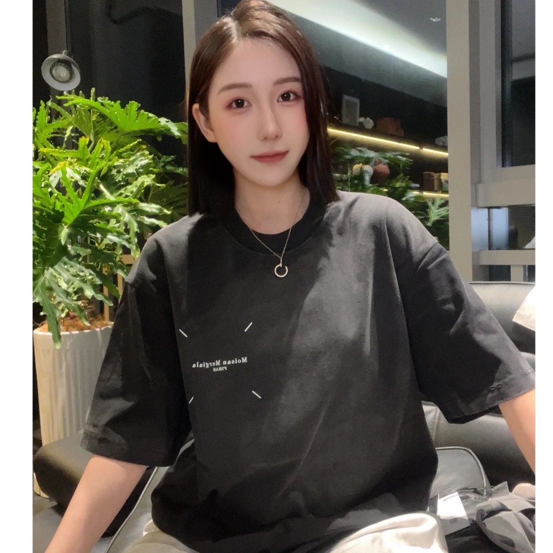 【蟹老板】 简约字母后背晕染宽松男女情侣款休闲百搭潮流T恤59053
