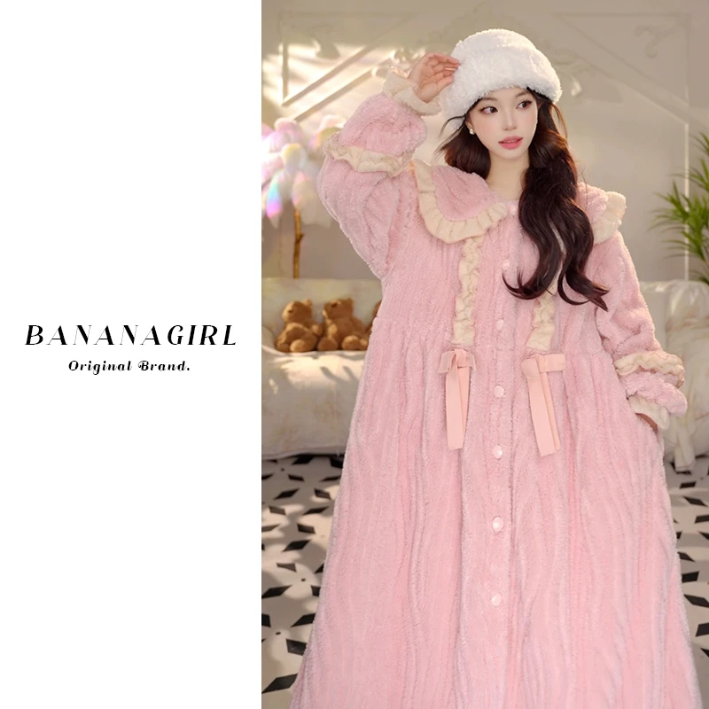 Bananagirl【月亮女神-狄安娜】睡衣女秋冬长款睡袍家居服保暖外穿