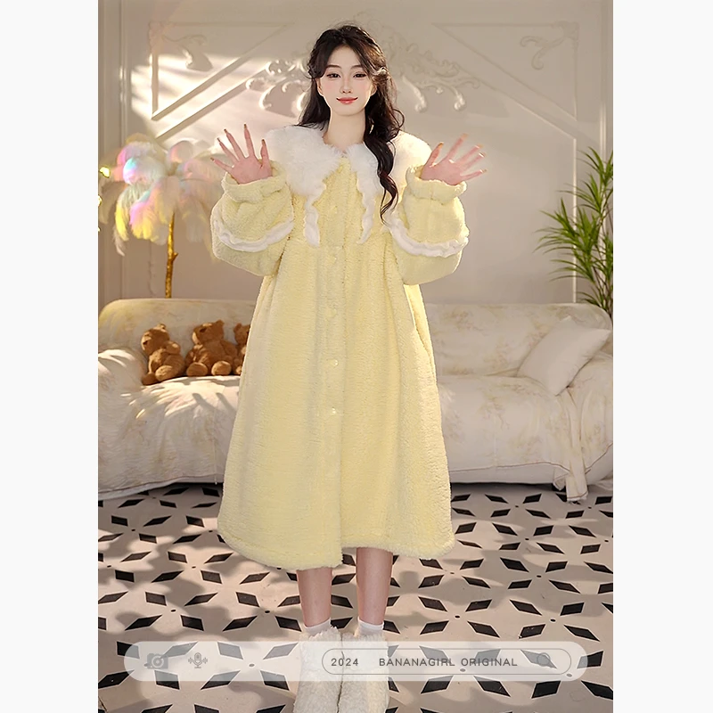 Bananagirl【金丝玉律】睡衣女秋冬季循环蓄温速暖睡袍家居服可外穿