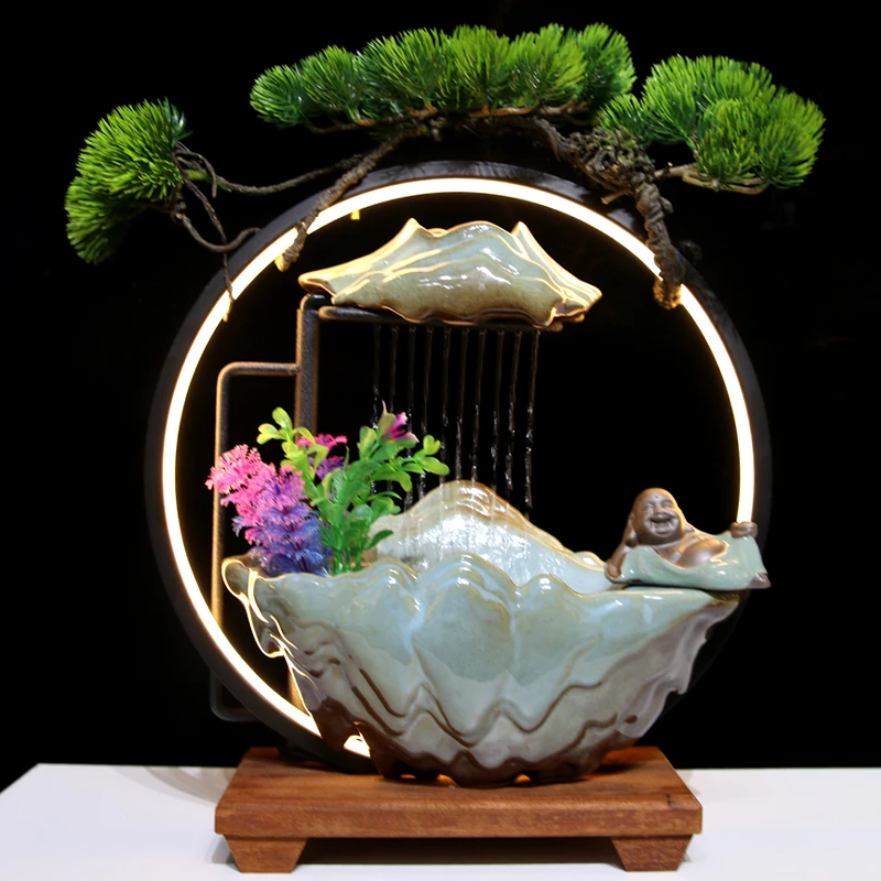 流水摆件0166顺风顺水+圆灯圈