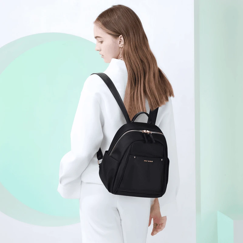 GOLF/高尔夫【可折叠】双肩包女轻便背包简约休闲女包学生书包女