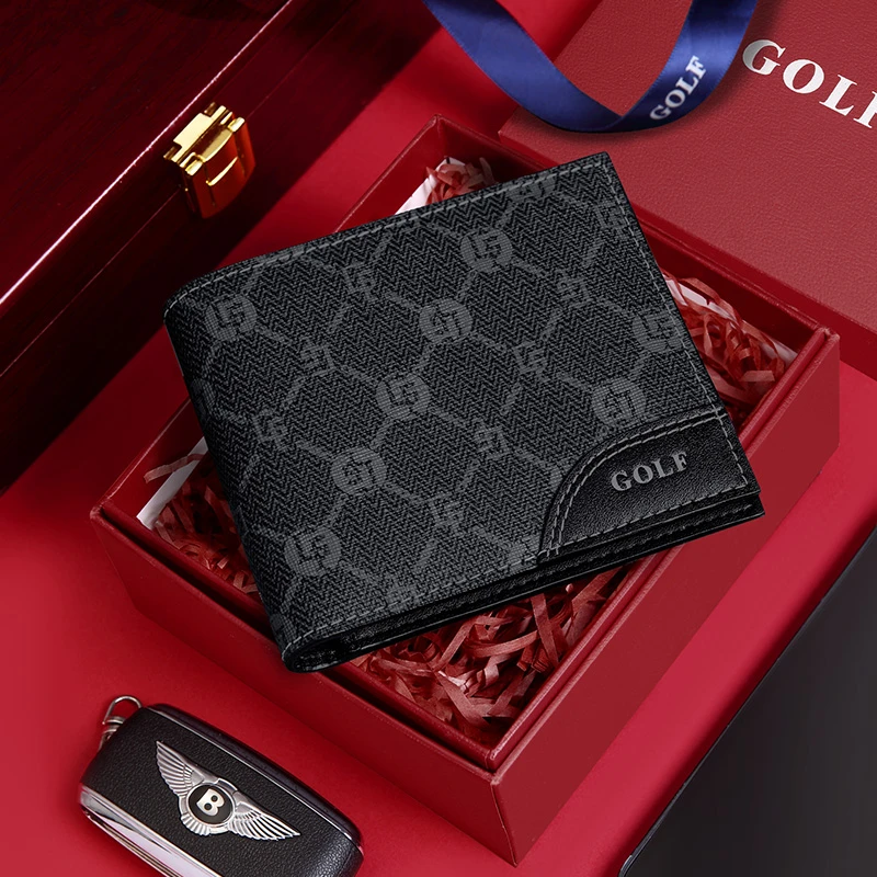 GOLF/高尔夫时尚印花钱包大容量耐磨男士短款卡包钱包薄款长款