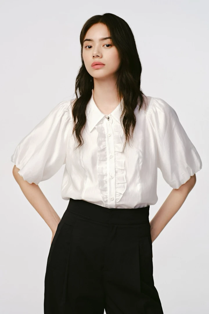 89624230322女士白色时尚秋季衬衫