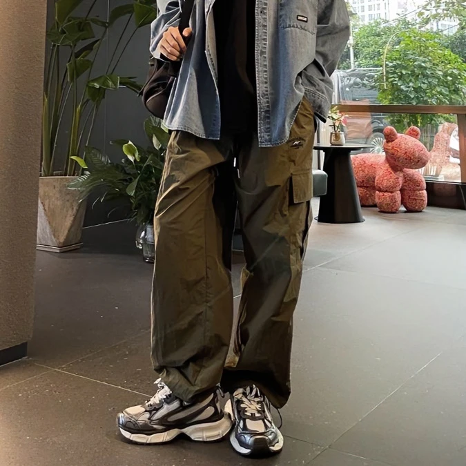 8895【睿睿妈】美式裤子中大童夏季休闲薄款可调节束脚直筒工装裤潮