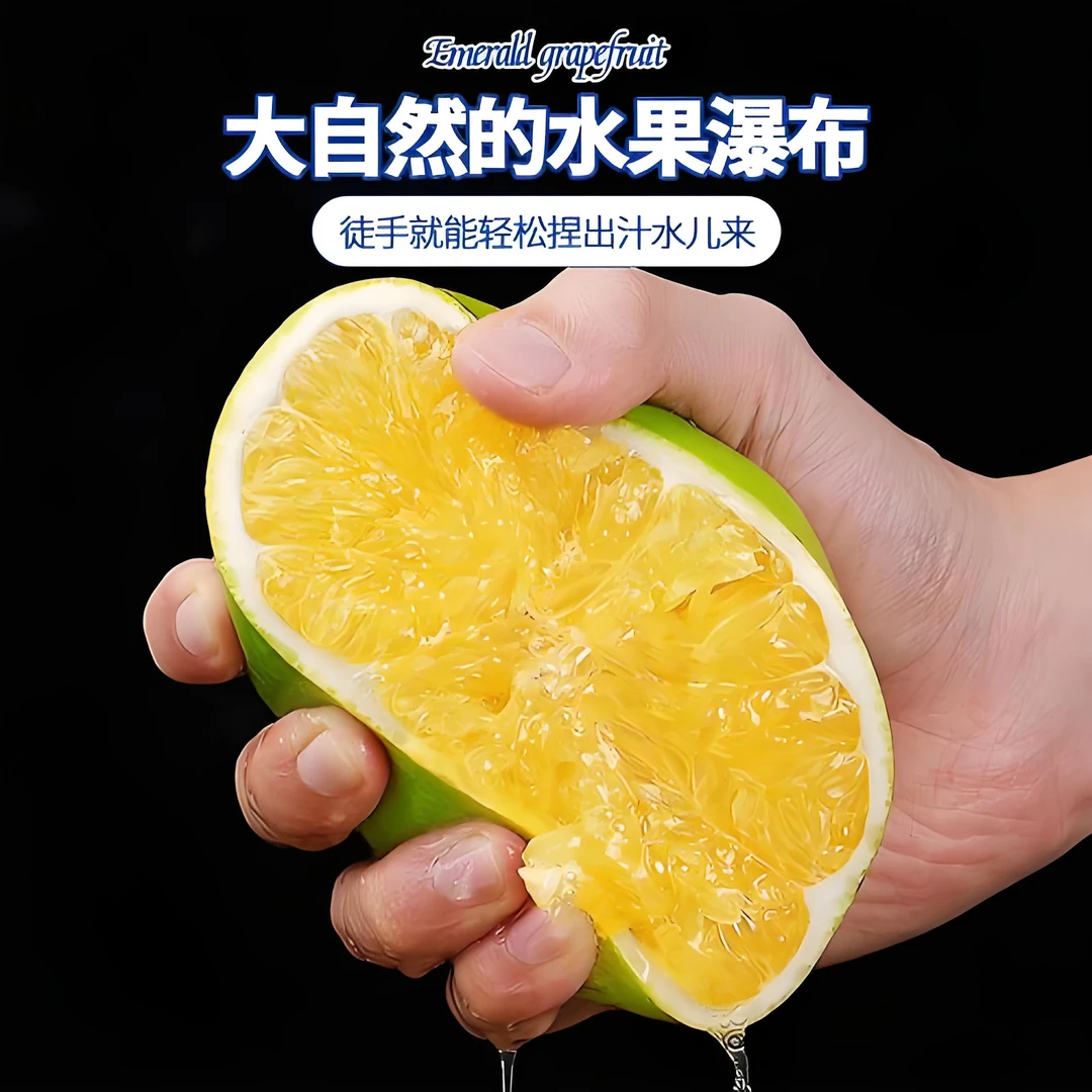 【次日达】爆汁翡翠金柚清甜多汁 新鲜水果现摘青皮葡萄柚净重5斤包邮
