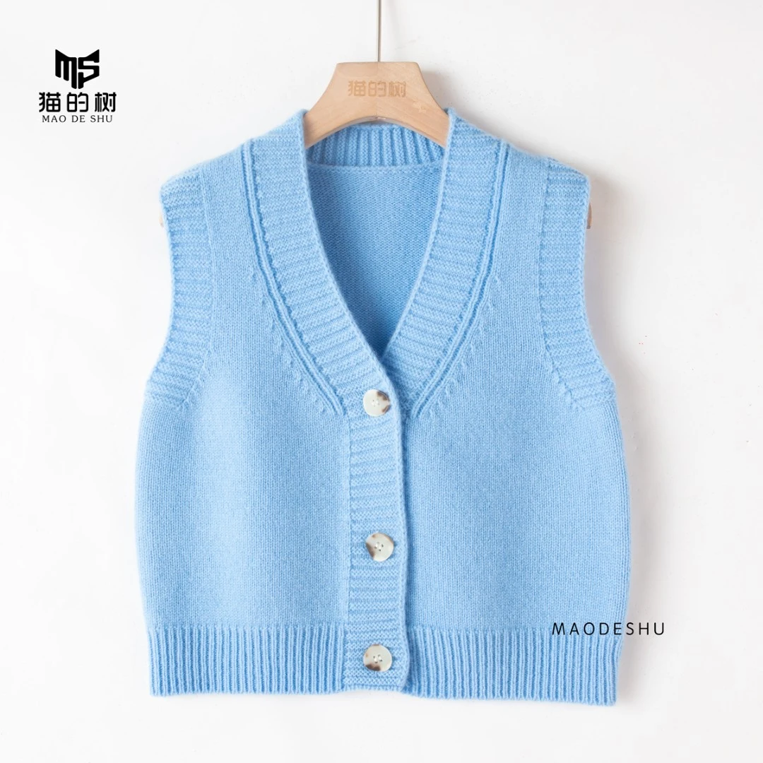 【交朋友款】童W22112澳洲进口美利奴细羊毛韩版男女同款马甲针织