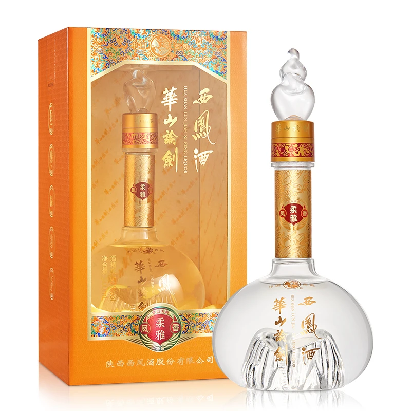 西凤华山论剑柔雅橙 凤香型纯粮食白酒52度500ml*1瓶/6瓶