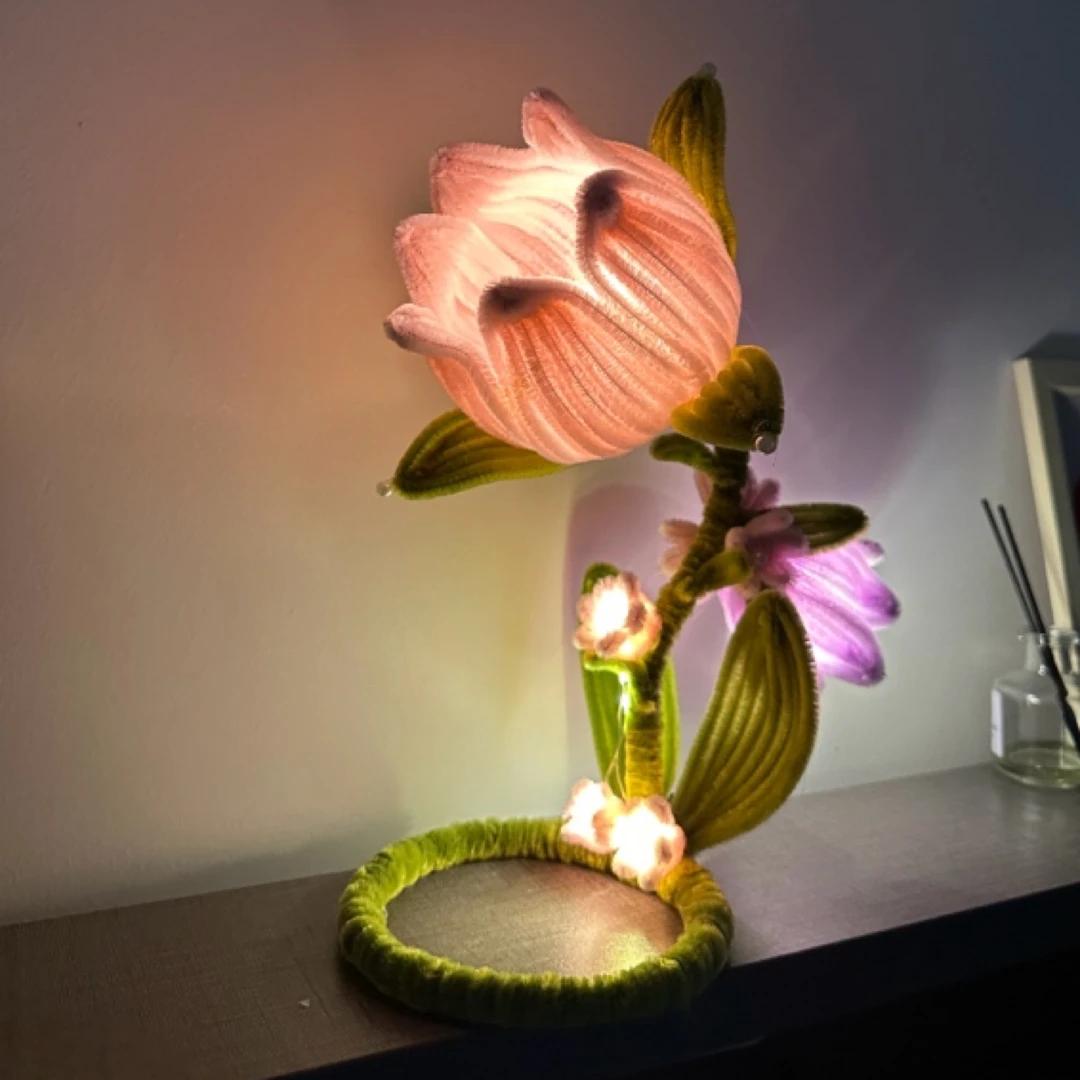 铃兰花灯材料包手工DIY创意制作扭扭棒手工 灯加密毛根(非成品)