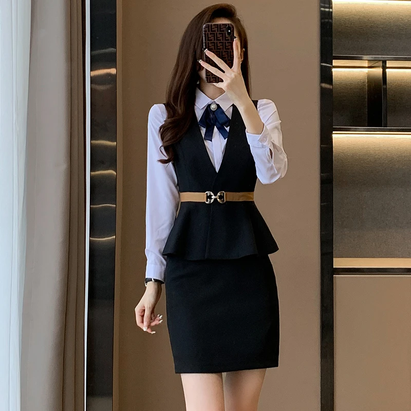 职业马甲套装秋季新款酒店KTV前台接待服务员珠宝店售楼部工作服