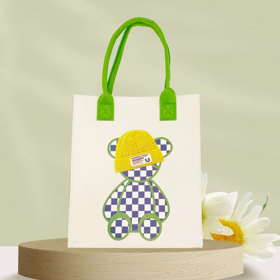 百搭时尚毛毡包单肩包手提包出行旅游手拎包字母包包休闲通勤购物