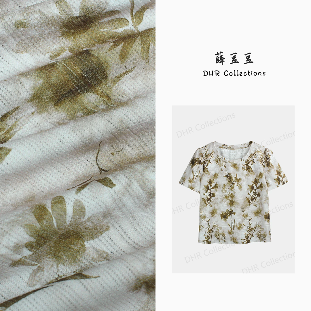 浮力 只出不进【海棠】DM0527显瘦气质夏季T恤印花短袖百搭