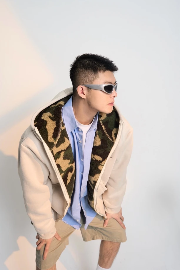 RIVERSTUDIO 牛货/数量不多！冬美式复古拼接迷彩加厚字母棉服外套