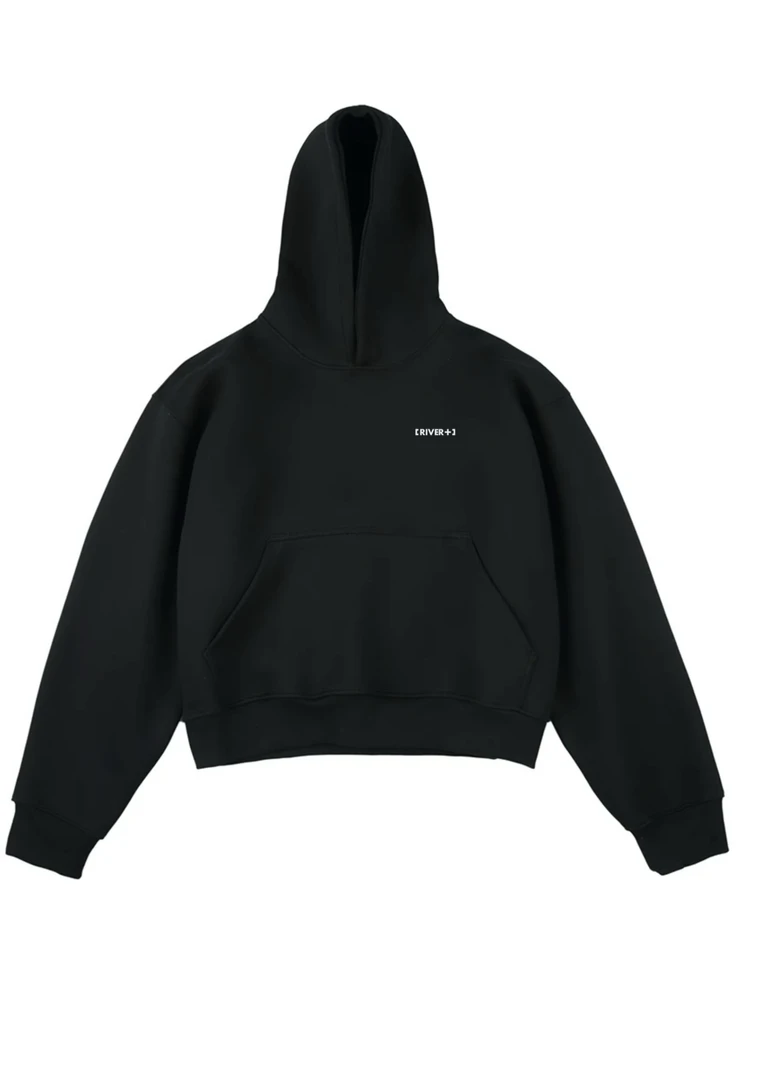 RIVERSTUDIO 简约立体字母印花500克重磅短款卫衣