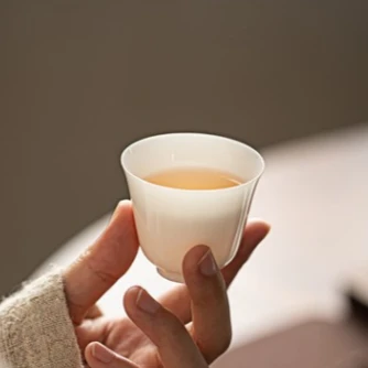 【顶先严选】德化白瓷茶杯羊脂玉陶瓷功夫茶具简约主人杯 A6366