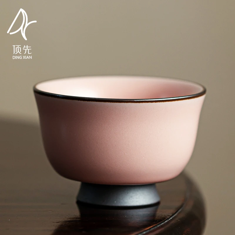 顶先 铁胎陶瓷汝窑主人杯品茗杯功夫茶具茶杯粉汝茶杯A8022