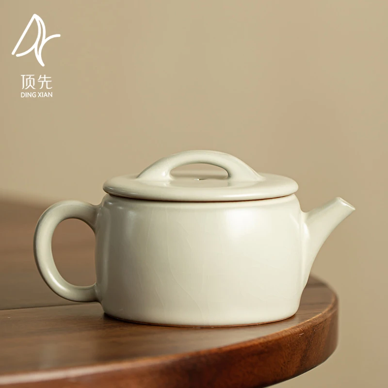 顶先 汝窑汉瓦壶功夫茶具家用泡茶茶壶陶瓷开片 A8709