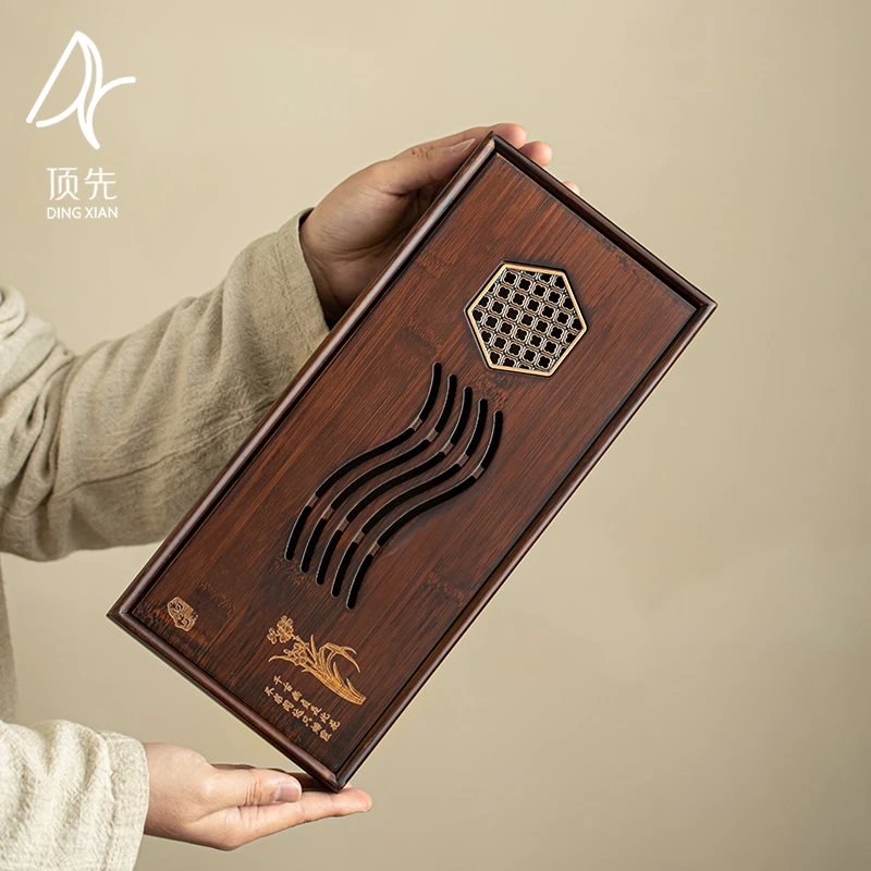 顶先 幽兰小号茶盘蓄水功夫茶具茶盘托盘（32*15*4cm）A7692