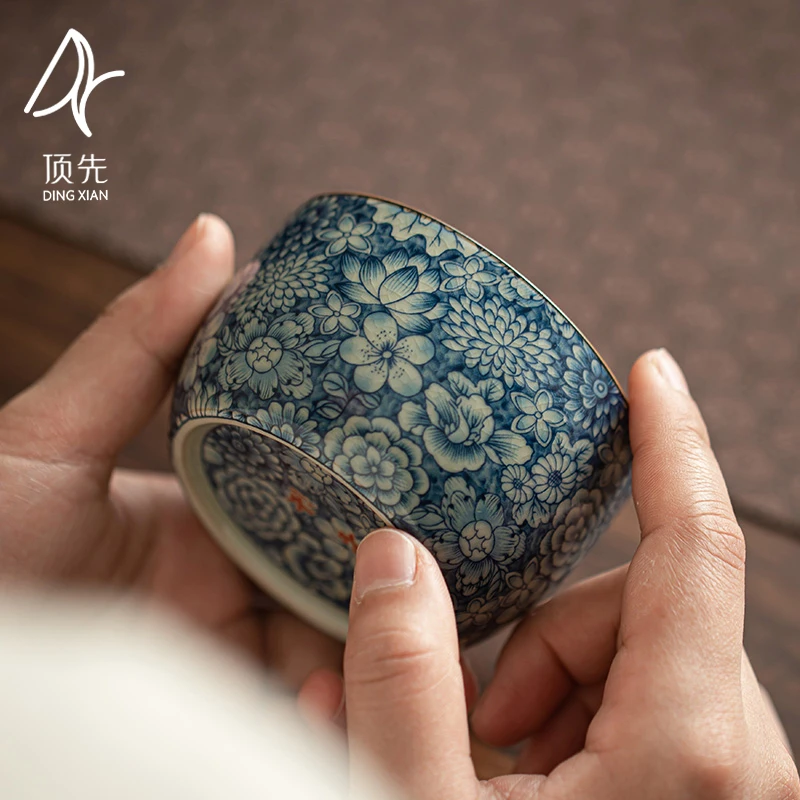 【达观说器】顶先老陶泥开片可养万花主人杯陶瓷茶具个人中式A7993