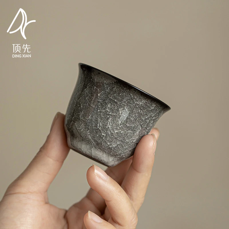 顶先 铁骨冰花陶瓷杯品茗杯功夫茶具单杯薄胎主人杯A7289