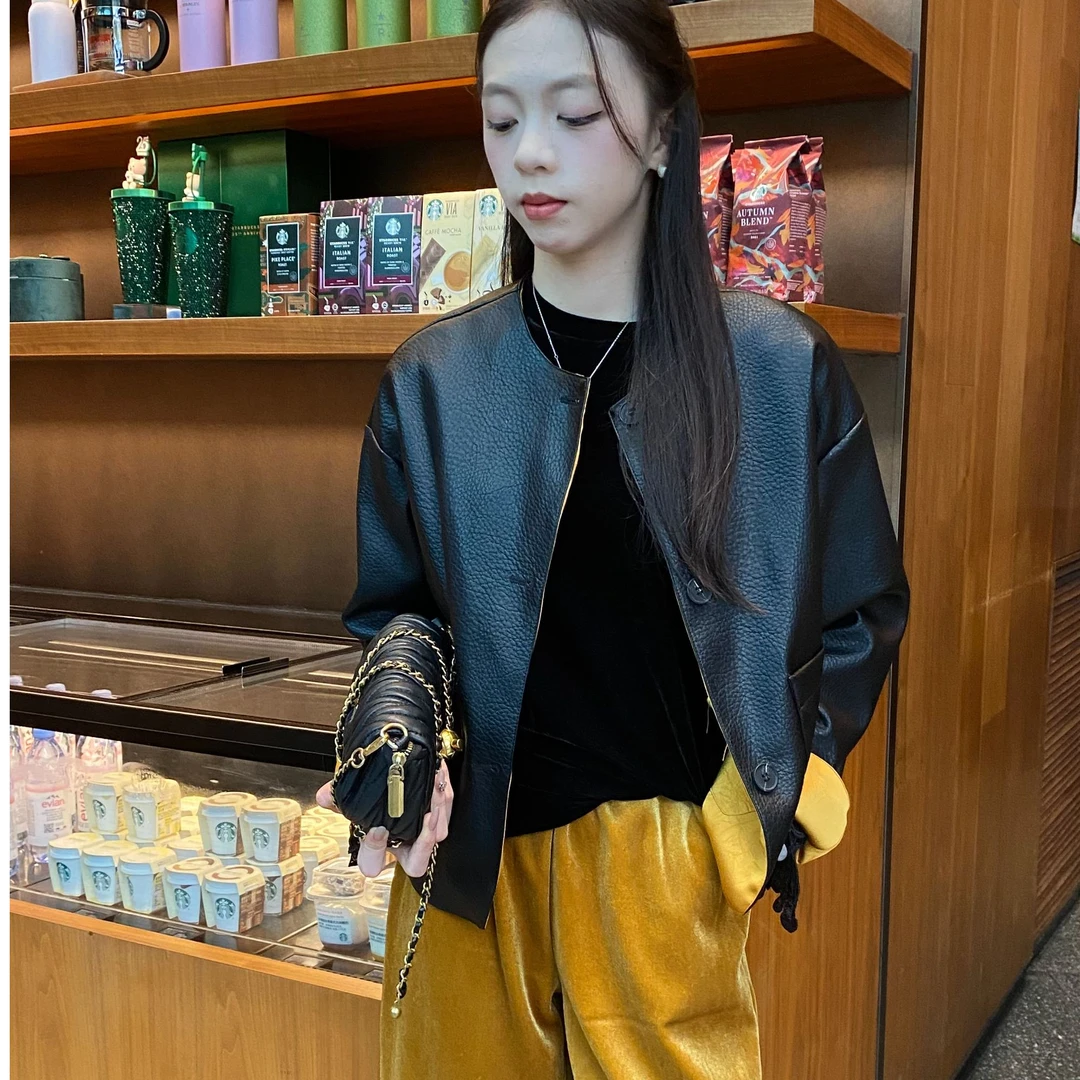 工厂店～2024秋冬新款双面可穿时尚休闲百搭拼接外套女