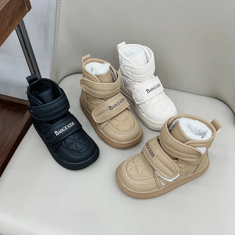 [三太子~]儿童韩版大绵雪地靴2024冬季新款26-36码男女童厚底棉靴