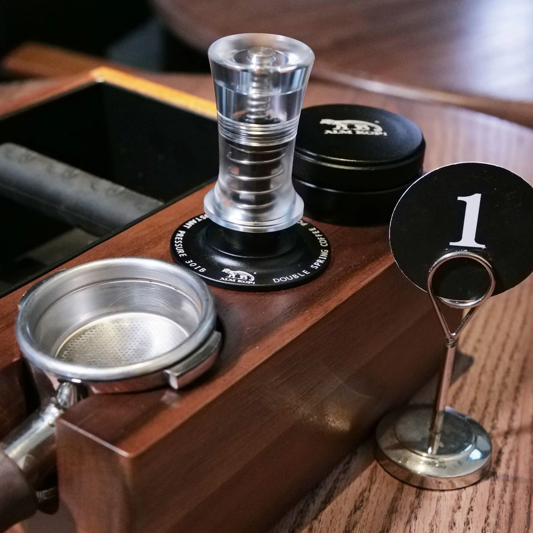 ALMKOPi阿莱蔓58手柄咖啡压粉器不锈钢粉锤双簧恒压压粉锤咖啡盒