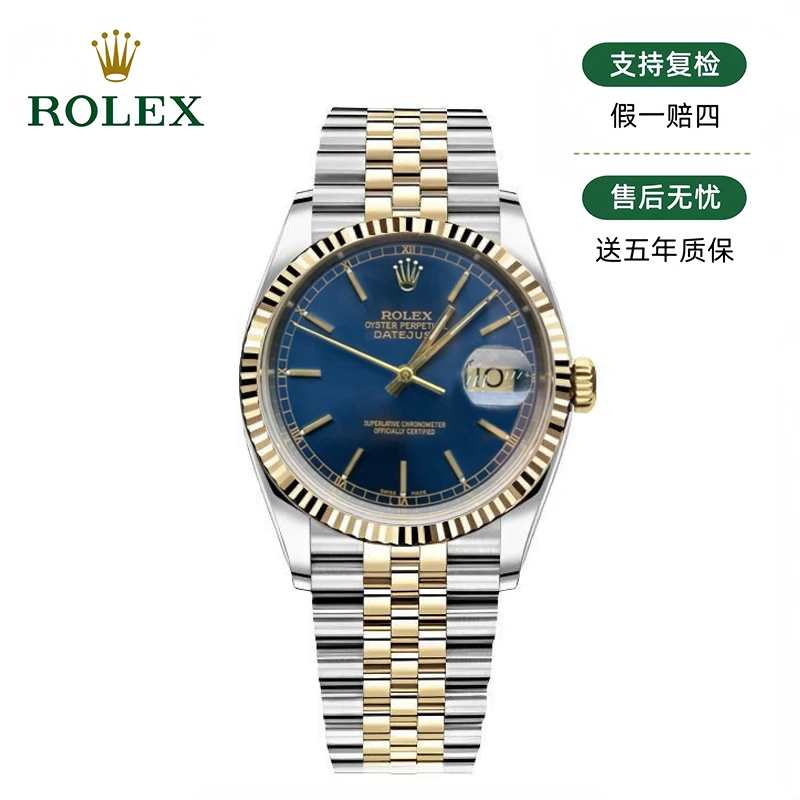 99新 Rolex/劳力士 日志/36mm/蓝盘/26292/大扣金