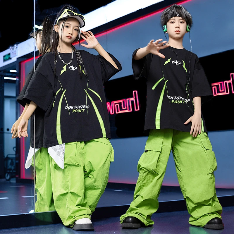 儿童演出服装hiphop街舞童装男女童舞蹈演出服潮小学生运动会班服