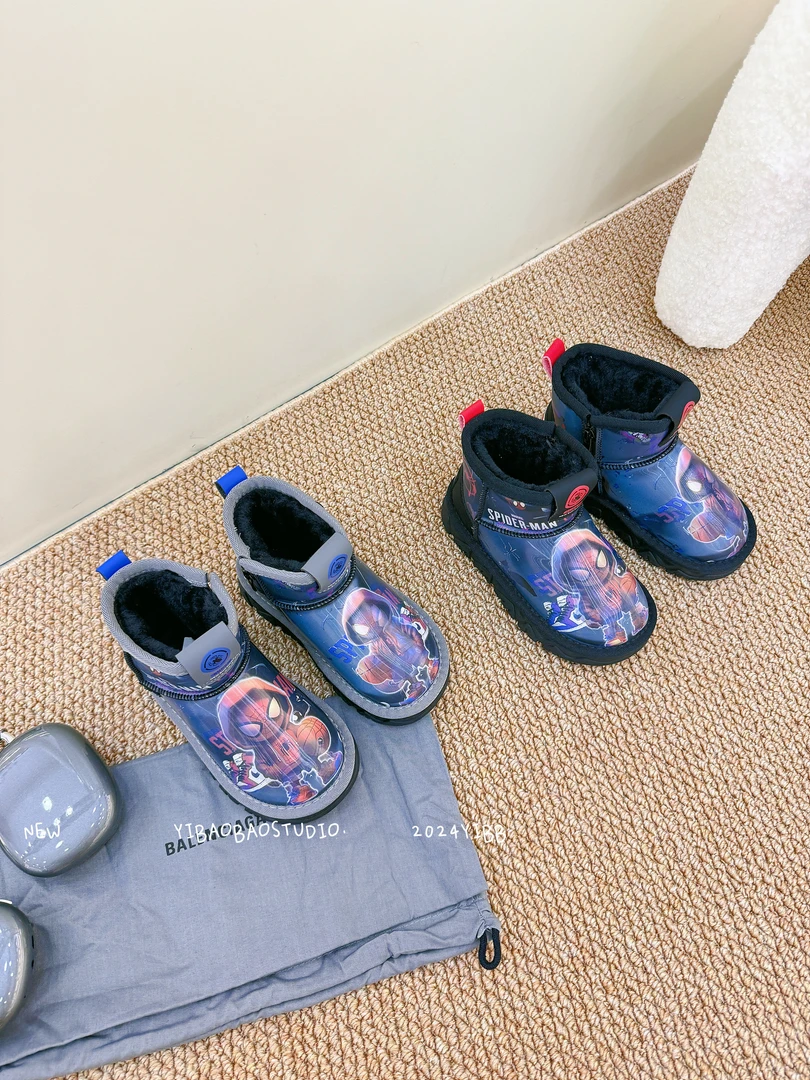 新款上市雪地靴变幻炫彩蜘蛛侠加厚保暖防滑耐磨时尚雪地靴