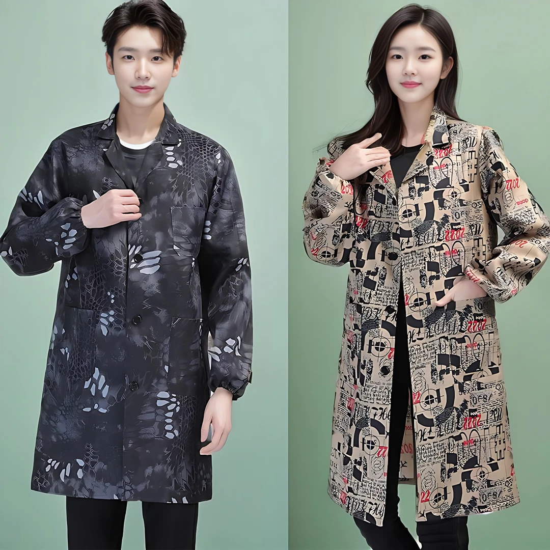 工作服男女夏季薄款工作新款劳保蓝大褂洋气罩衣耐磨防尘迷彩外套