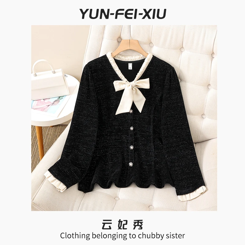 云妃秀大码女装衬衫百搭时尚休闲气质宽松微胖显瘦日常秋季22361