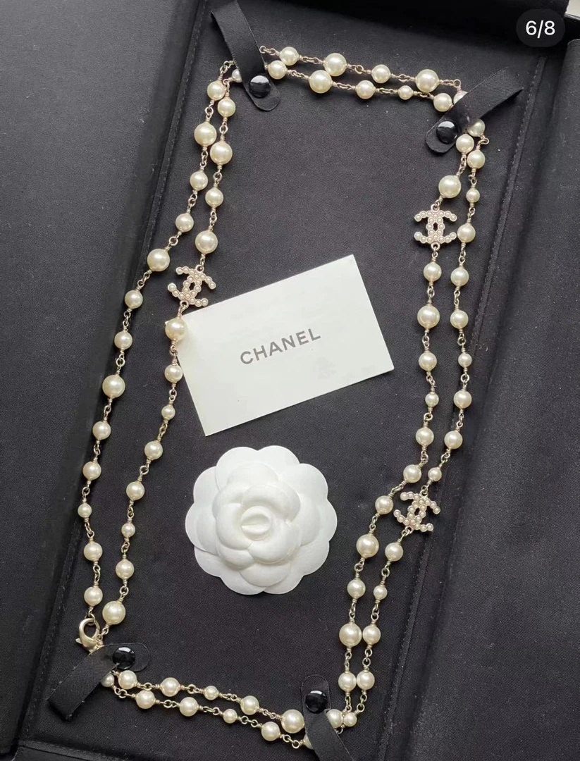 99新 Chanel/香奈儿 三层长款毛衣链项链/xm10784