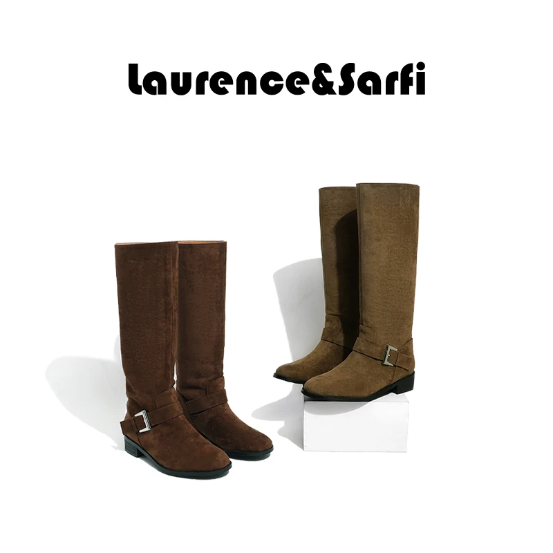 Laurence&Sarfi路易赛菲【城郊漫游】高筒靴骑士靴皮带扣秋冬长靴