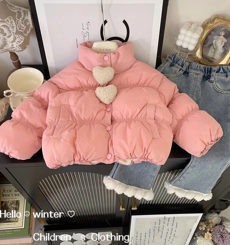 【平替好物】加绒加厚爱心棉衣冬季新款儿童冬装外套棉服女童韩版