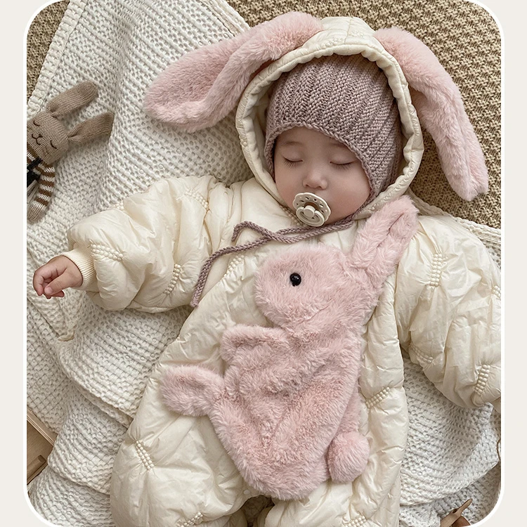 冬季爬服外出新生婴儿连体衣抱衣加厚棉服满月周岁女宝宝夹棉棉衣