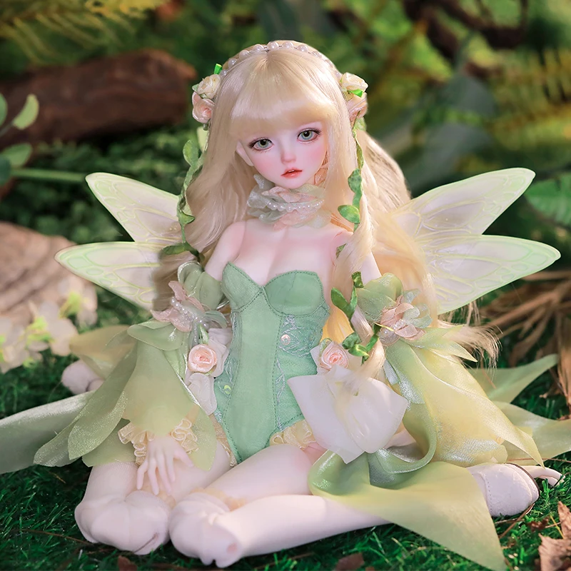 原创正品4分bjd人偶女娃莎娜花精灵花瓣裙摆树脂娃手工化妆Joybjd