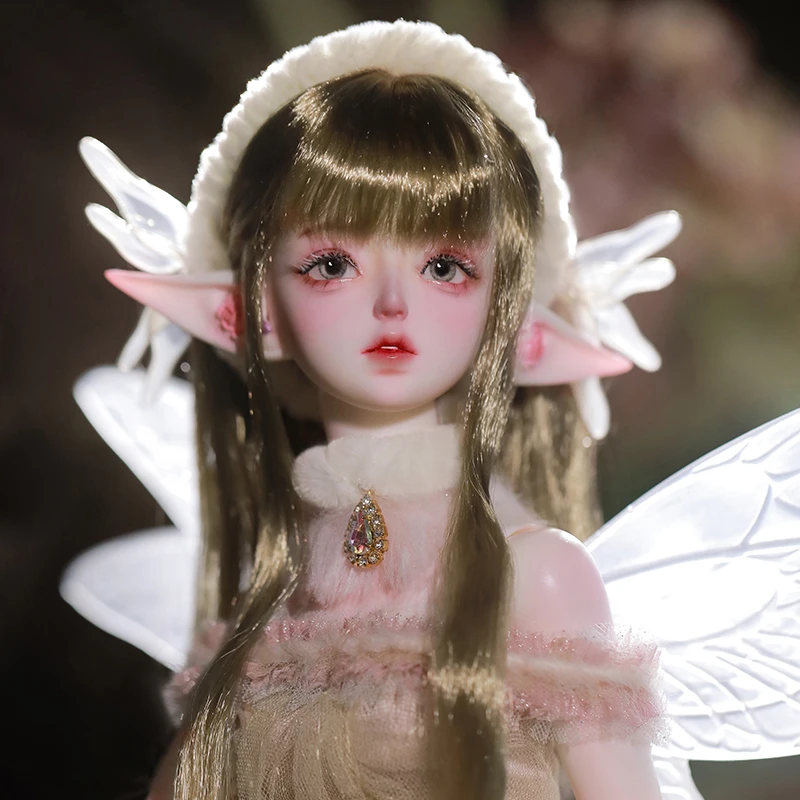 玩趣堂4分BJD娃娃Daphne达芙尼 透明翅膀精灵耳女化妆原创