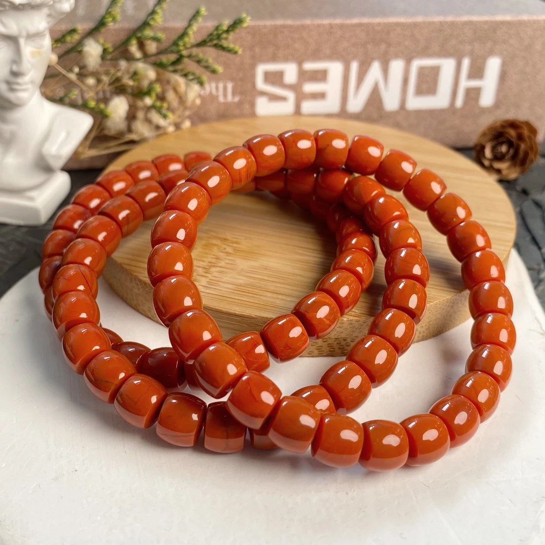 【书记甄选】南红直切单圈手链 多样式发一 约7mm+   XL2176