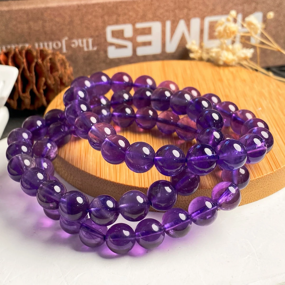 【书记甄选】天然乌拉圭紫水晶单圈手链 多样性发一件 约8mm xl185