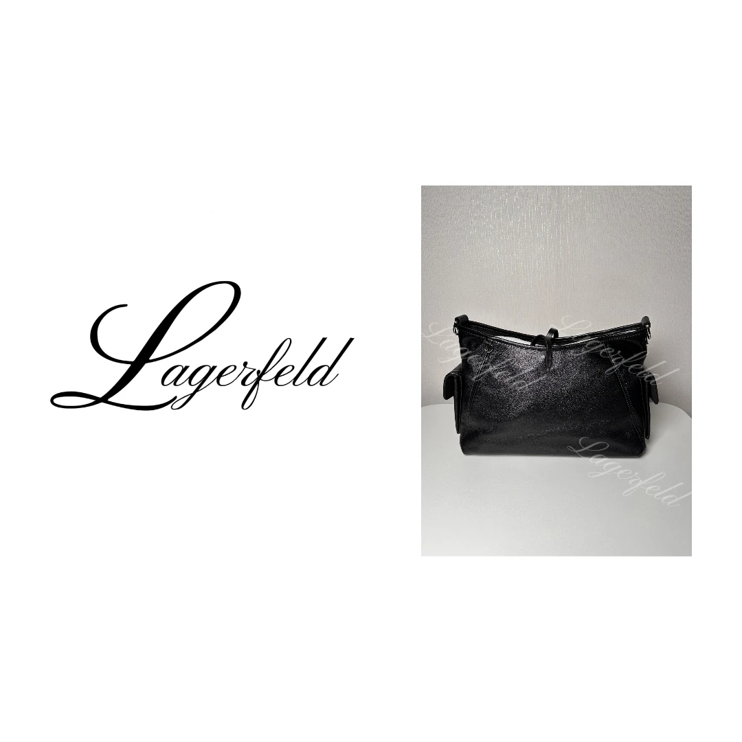 LAGERFELD手工高定女士真皮单肩斜挎黑武士包KLYS#