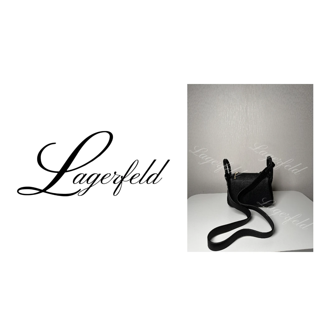 LAGERFELD手工高定女士真皮牛皮琳迪单肩包黑LD19#