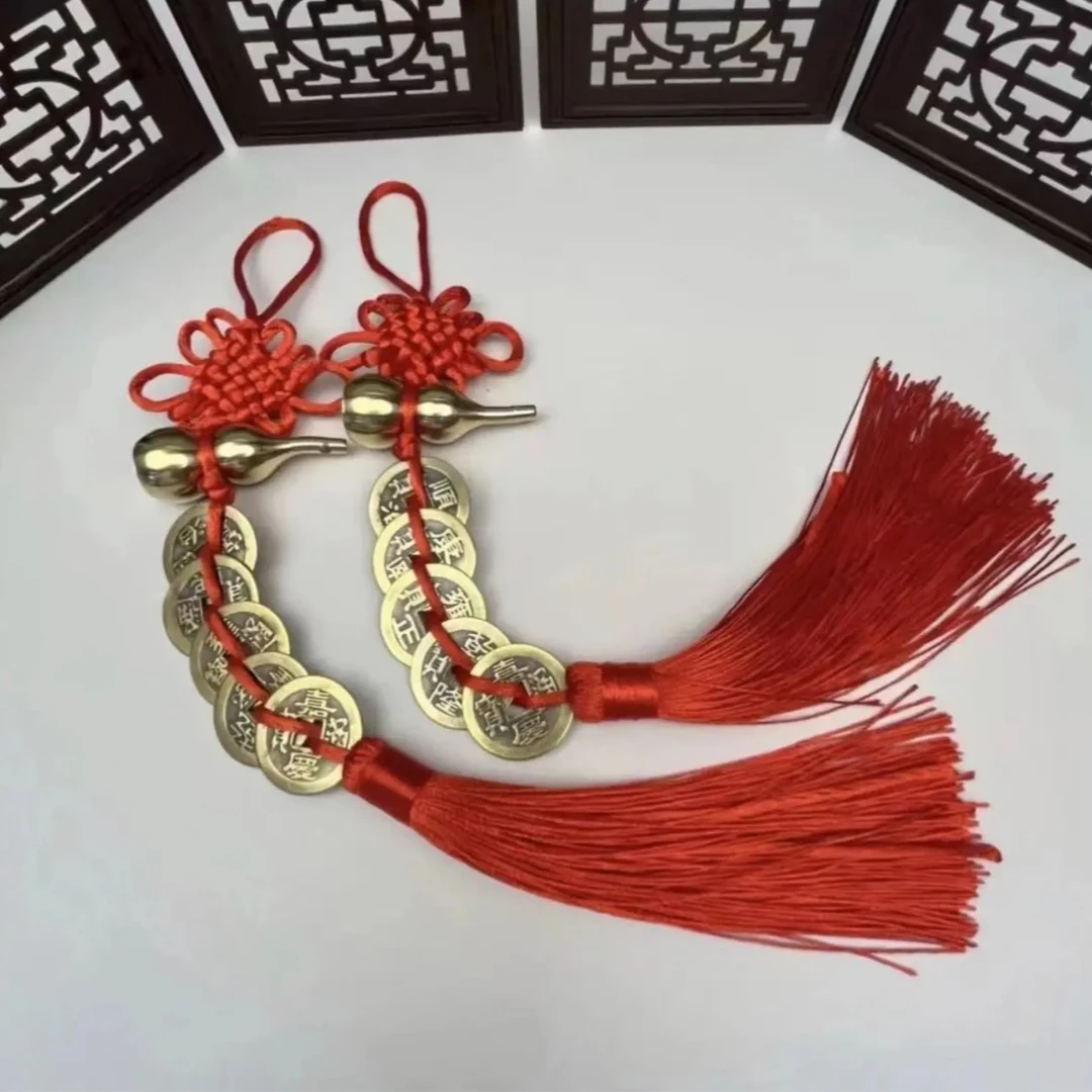 黄铜葫芦挂件挂饰中国结汽车挂饰挂件吉祥结客厅卧室厨房挂件