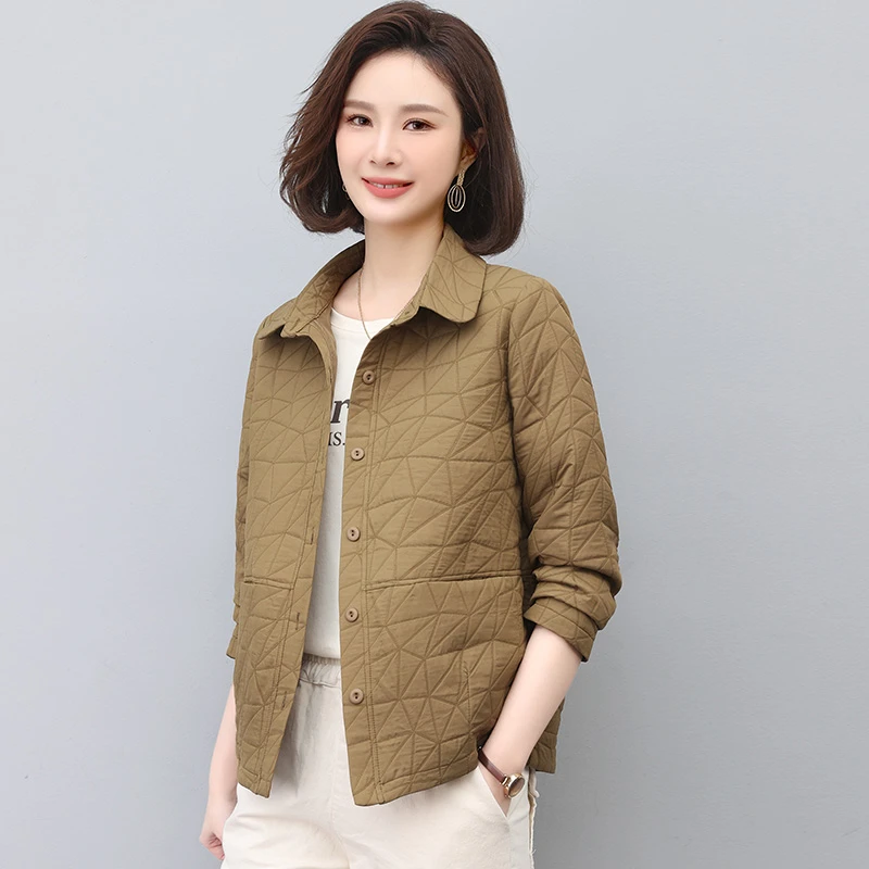 中年小香风外套女2025春秋季新款妈妈装宽松洋气减龄短款夹克上衣