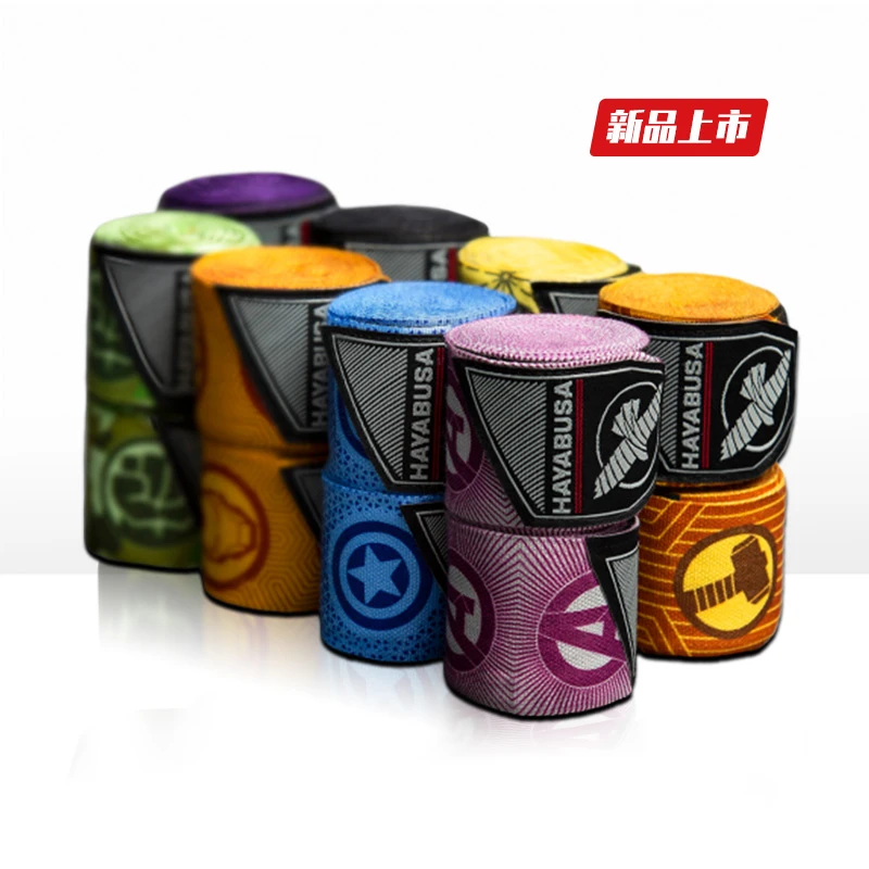 HAYABUSA隼拳击绷带漫威英雄优质散打泰拳缠手带男女微弹5m绑带