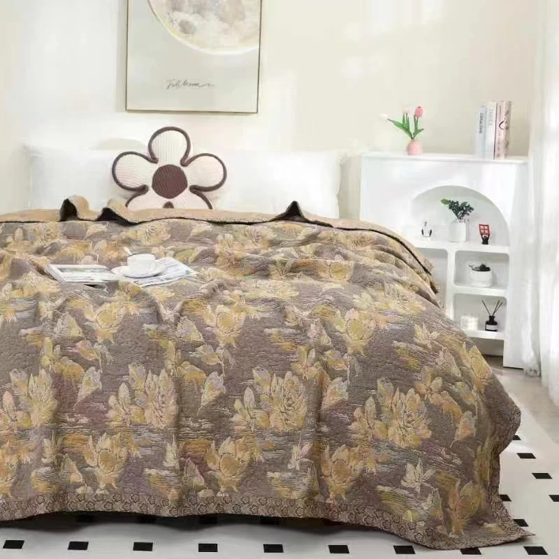 花影250*230恒温热特姆暖感亲肤大自然设计床品的象征床盖布毯