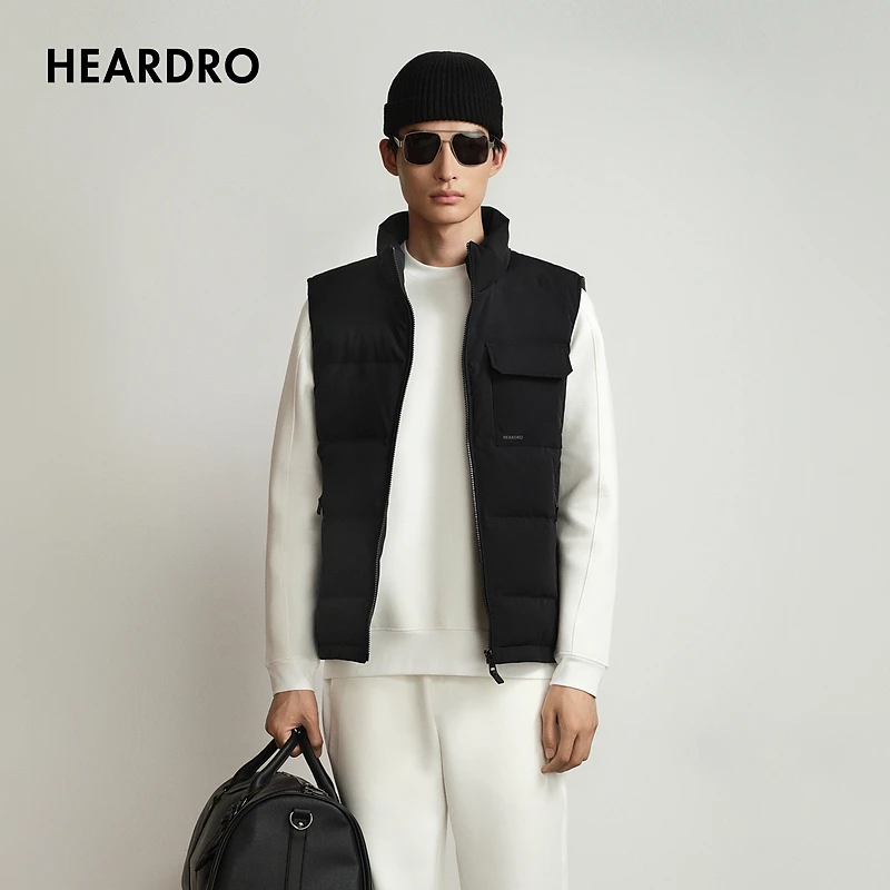 HEARDRO2024春季新款时尚男防风休闲百搭保暖羽绒马甲.8J53522550