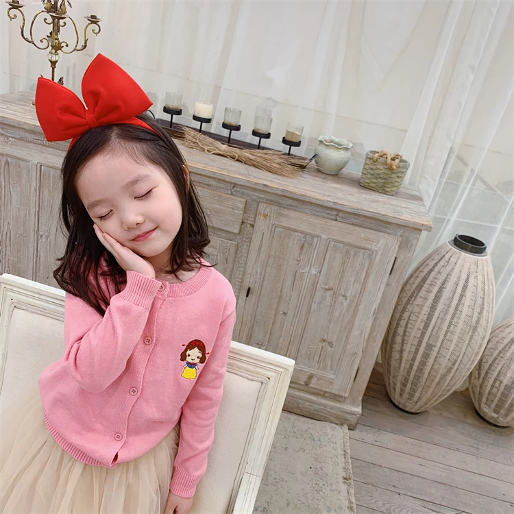 韩国Ins儿童开衫2024春秋女童Dsn提花女孩针织外套毛衣秋季穿搭