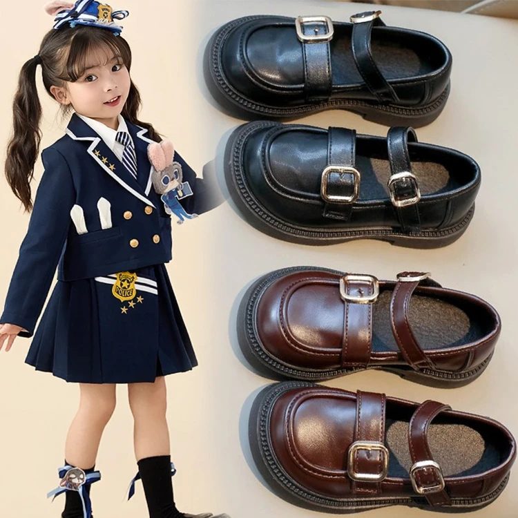 女童皮鞋2025春季新款秋季儿童公主鞋英伦风中大童软底乐福小皮鞋