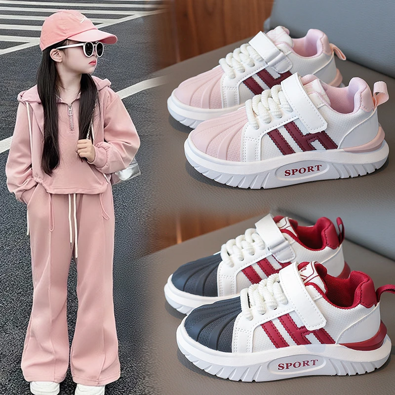 女童运动鞋跑步鞋2024秋季新款百搭儿童板鞋男童软底防滑中大童